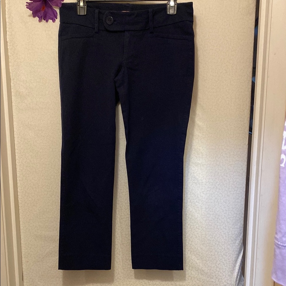 Chic Navy Cropped Trousers